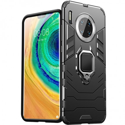 Huawei Mate 30 Pro Case with 360 Degree Rotating Finger Ring Grip Holder Stand Hard Back Tough Armour Hard Phone Cover Military Grade Protective Silicone Shockproof 